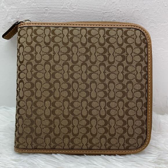 Vintage COACH Brown Signature Canvas CD Case - Picture 1 of 12
